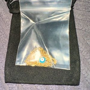 Evil Eye Necklace, 18K Real Gold Plated Third Eye Choker Necklace